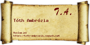 Tóth Ambrózia névjegykártya